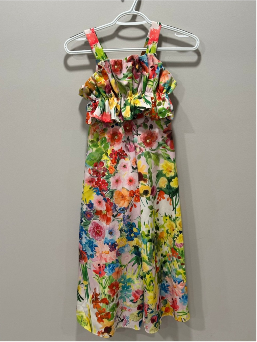 Abel & Lula Floral Casual Dress Size 8 White Multicolor